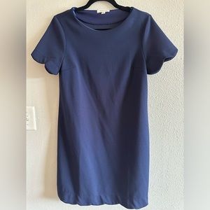 Monteau navy dark blue shift dress formal work wear size medium